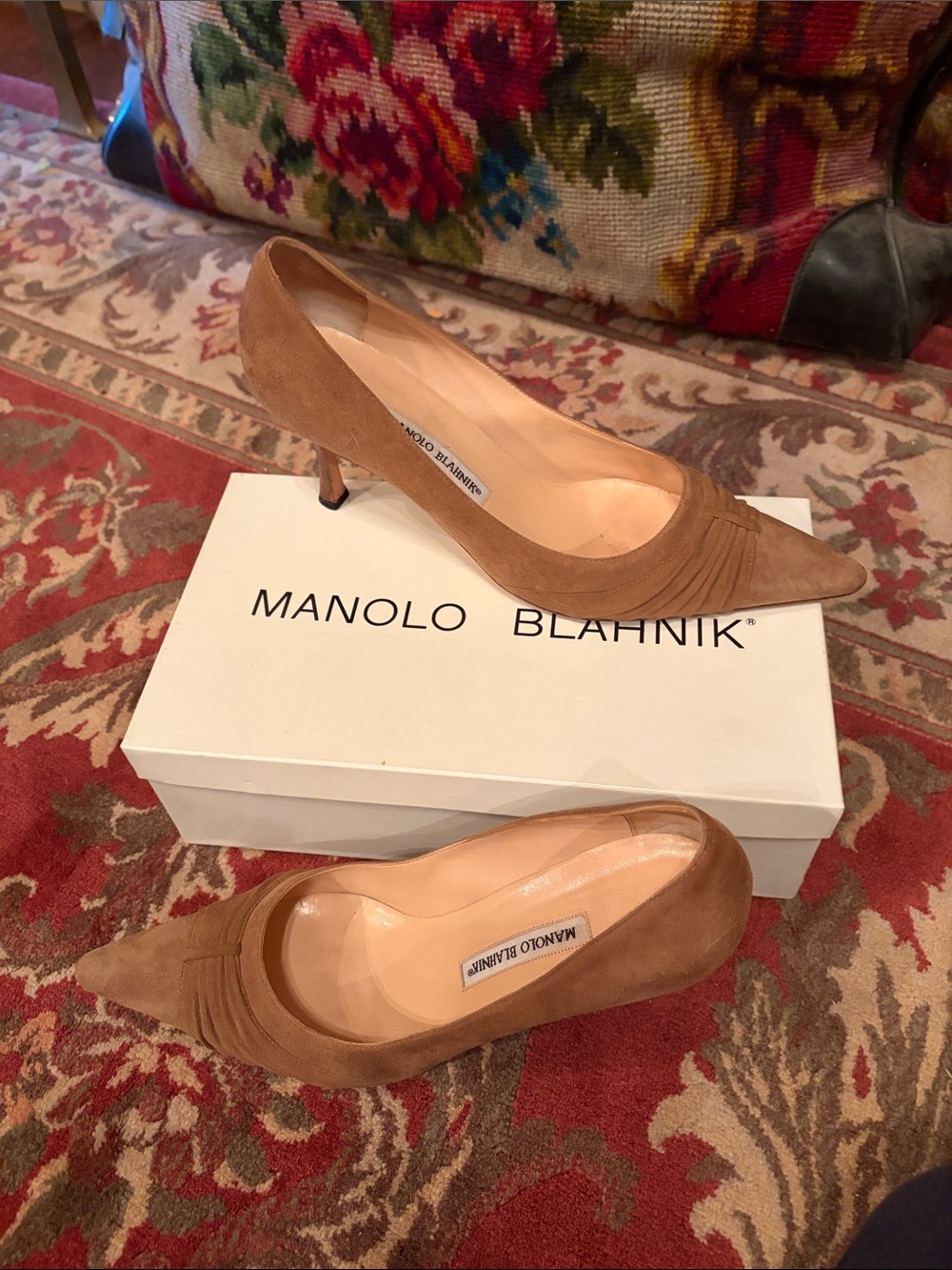 Camel Suede Pumps Manolo Blahnik